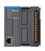PLC控制器 AS300 CPU, PNP Sourcing output, Embedded Ethernet , 2x RS-485, USB port, Micro SD , support AS-F function (network) cards, 20 I/Os ( 8DI+ 12DO) Program capacity: 128K steps