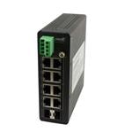 以太网供电 - PoE Hardened Unmanaged Switch, 8-port GE POE+, 2 SFP, 240W POE, 54VDC, - 40 - 75C