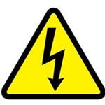 标签和工业警告标志 ISO Label, Vinyl,'Electrical Shock symbo