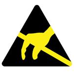 标签和工业警告标志 Vinyl,'Static Sensitive symbol', 0.3"tri
