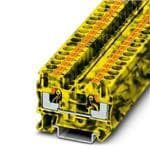 DIN导轨式接线端子 Feed-through terminal block nom. voltage: 1000 V nominal current: 41 A connection method: Push-in connection number of connections: 2 cross section: 0.5 mm - 10 mm AWG: 20 - 8 width: 8.2 mm height: 42.2 mm color: black/yellow mountin