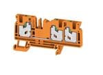 DIN导轨式接线端子 S2C 4 OR, Feed-through terminal block, SNAP IN, orange, 4 mm, 32 A, 1000 V, Number of connections: 2, Number of levels: 1, TS 35, V-0, Wemid, 130 C