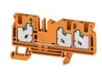 DIN导轨式接线端子 S3C 4 OR, Feed-through terminal block, SNAP IN, orange, 4 mm, 32 A, 1000 V, Number of connections: 3, Number of levels: 1, TS 35, V-0, Wemid, 130 C