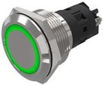 工业面板安装指示器/开关指示器 82-6152.0134.indicator.-.22 mm.stainless steel.flush/flat.ring.green.24 V.screw terminal