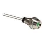 LED面板上的指示器 Standard Metal Panel Mount Indicators, Recessed, 2 Leaded, 5mm Green LED with Diffused Lens, Low Current.