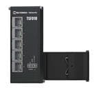 非托管以太网交换机 Flat & compact ethernet switch, unmanaged integrated DIN rail.113 x 28 x 50 mm and weighing only 142 g. 3-pin power input and 7-57 VDC voltage. 5 x 10/100 Mbps RJ45 ports.