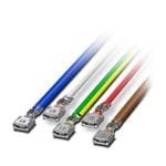 电动汽车充电电缆 CHARX connect Cable set Cables with slip-on sleeves on one end Only for connection to generation 2 infrastructure charging sockets from Phoenix Contact Type 2 IEC 62196-2 32 A / 250 V (AC) Single wires length: 0.7 m Generation 2