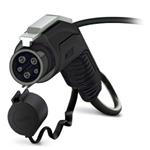 电动汽车充电电缆 CHARX connect  AC charging cable with vehicle charging connector and open cable end  with protective cap  Housing color black-black  with locking option for padlock  for charging electric vehicles (EV) with alternating current (AC) via type 1 veh