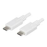 USB数据线/IEEE 1394数据线 Cable, 1000 mm, USB type C to USB C, 5V/1A, 5 Gbps, 28 AWG, TPE, White