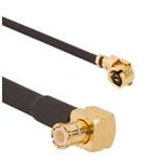 射频电缆组件 AMC Right Angle Plug to MCX Right Angle Plug 1.13 mm 50 Ohm 100 mm (3.93 Inches)