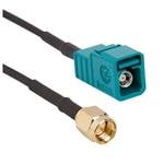 射频电缆组件 FAKRA Straight Jack to SMA Straight Plug RG-58 50 Ohm 6 inches Z Key Code (152 mm)