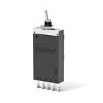 断路器 Miniaturised single pole thermal-magnetic circuit breakers with trip-free mechanism and toggle actuation (S-type TM CBE to EN 60934). Two designs provide the option of either printed circuit board or threadneck panel mounting. A separ