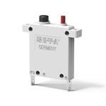 断路器 Single pole thermal-magnetic circuit breaker with tease-free, trip-free, snap action mechanism and two button operation (M-type TM CBE to EN 60934). Featuring a flange for panel mounting, and optional auxiliary contacts and unprotecte