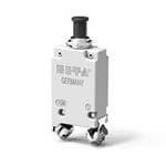 断路器 Single pole high performance thermal circuit breaker with tease-free, trip-free, snap action mechanism and push/pull on/off manual actuation (M-type TO CBE to EN 60934). An indicator band on the push button clearly shows the tripped/off position. Thr