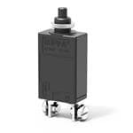 断路器 Single pole high performance thermal circuit breaker, with push-to-reset tease free, trip-free snap action mechanism (R-type TO CBE to EN 60934). Designed for threadneck panel mounting and for applications with a high fault current sw