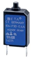 断路器 Miniaturised single pole thermal circuit breaker with push-to-reset tease free, trip-free, snap action mechanism (R-type TO CBE to EN 60934) integral type. Approved to CBE standard EN 60934 (IEC 60934). For higher current ratings see