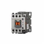 机电接触器 Three-pole IEC style 9Amps rated (AC3 at 440VAC) contactor with screw terminals, 24 VDC coil and one normally open / normally closed auxiliary contact.