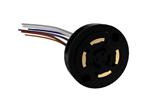 照明连接器 FLA Rotatable Receptacle NEMA ANSI C136.41, 3 Power, 4 Signal, 14AWG, 150C with Panel Gasket EPDM Rubber, Black