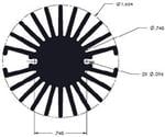 LED散热片和散热基板 Radial Fin Heat Sink for LED, 2 Inch Fin with Black Anodized