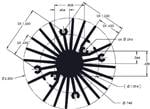 LED散热片和散热基板 Radial Fin Heat Sink for LED, 6 Inch Fin with Black Anodized