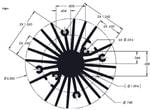 LED散热片和散热基板 Radial Fin Heat Sink for LED, 10 Inch Fin without Black Anodized