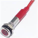 LED面板上的指示器 LED RED 6MM NUT 12VAC/DC