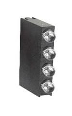 LED 电路板指示器 LED Assembly, Right Angle, 3mm LED, Quad-Level, 1 Station, HE Red, Green, Yellow, Amber, Diffused Lens.