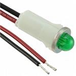 LED面板上的指示器 PMI .5in. LED 125V Wire Small Dome Grn