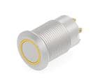 按钮开关 Stainless, Flush Button, Yellow LED ring, Solder terminal, LED 12VDC