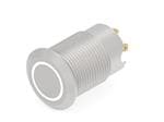 按钮开关 Stainless, Flush Button, White LED ring, Solder terminal, LED 24VDC