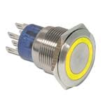 按钮开关 ANTI-VANDAL, 3A 250VAC, SPDT On-On, Panel Mount, Front Solder