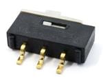 滑动开关 SLIDE,300mA / 500mA,24VDC / 12VDC,SPDT,On-On,Surface Mount, Right Angle