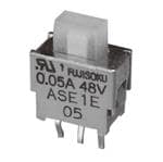 滑动开关 SPDT, ON-ON, slide, right angle PC terminals with .2" pitch, 50mA @ 60V AC/DC, washable