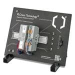 PLC控制器 PLCnext Technology starter kit including AXC F 2152 PLCnext Control device  AXL Smart Elements DI16/DO16/AI4 I/O modules  slide potentiometer  pushbuttons  power supply unit  and patch cables.
